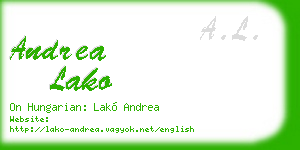 andrea lako business card